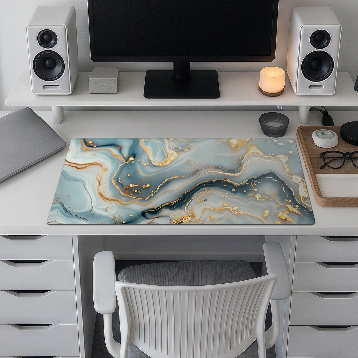 White and Gold Marble